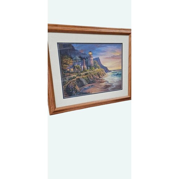 Lighthouse Coastline Framed Art Print By Humphries In Wooden Frame - Picture 2 of 9